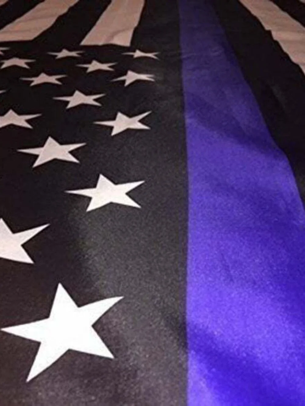 Thin Blue Line Police American Black White And Blue 3 by 5 Foot Flag w/ Grommets